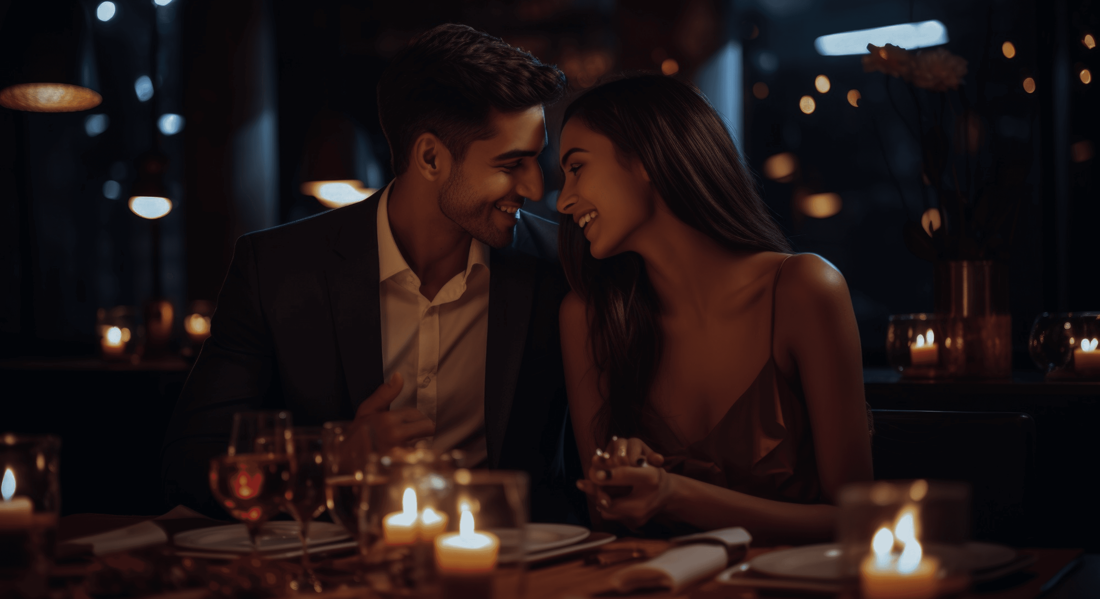 Romantic candlelit dinner